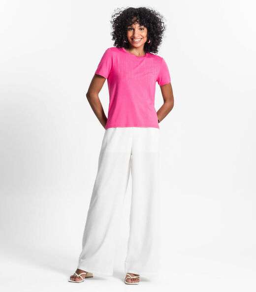 Blusa Feminina Manga Curta Select Rosa