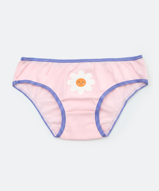 Kit 5 Calcinhas Infantil Estampada Marisa Tam 2 a 12 Rosa