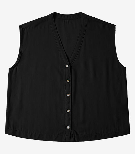 Camisa Feminina Viscose Sarjada Pesada Rovitex Preto