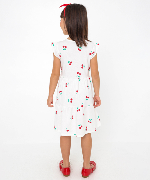 Vestido Infantil Três Marias Cerejas Marisa Tam 4 a 10 Off White