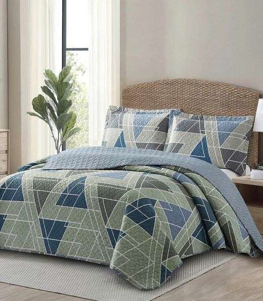 Kit Cobre Leito Matelassê Queen Appel Azul