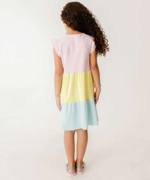 Vestido Infantil Recorte Babado Marisa Tam 4 a 10