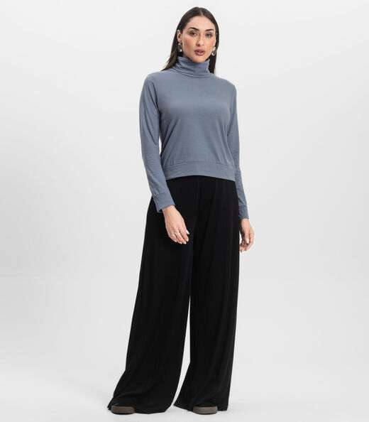 Blusão Gola Alta Infinita Cor Feminino Cinza