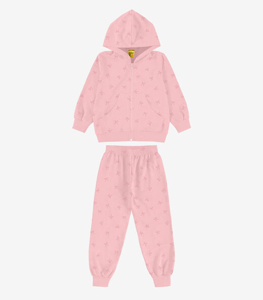 Conjunto Jaqueta Capuz Calça Molecotton Rovi Kids Rosa