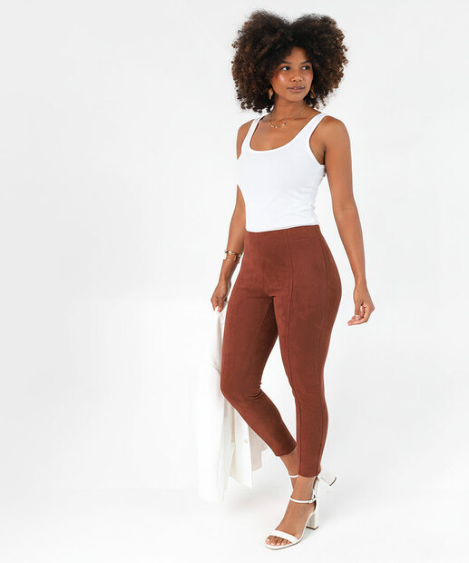 Image_Calça Feminina Legging Suede Marisa Marrom