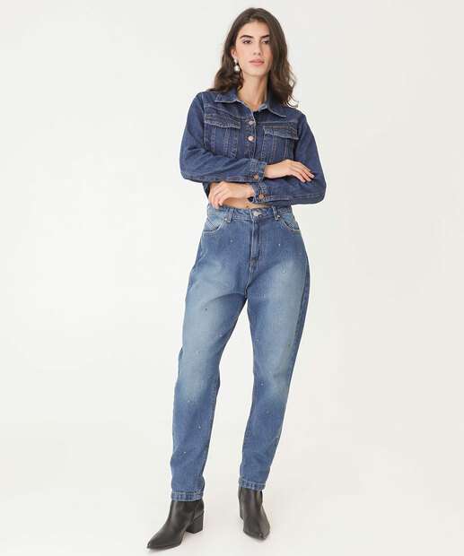 Jaqueta Feminina Cropped Ecxo Jeans