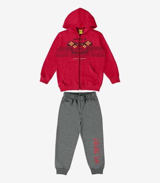 Conjunto Infantil Jaqueta Com Calça Rovi Kids Vermelho