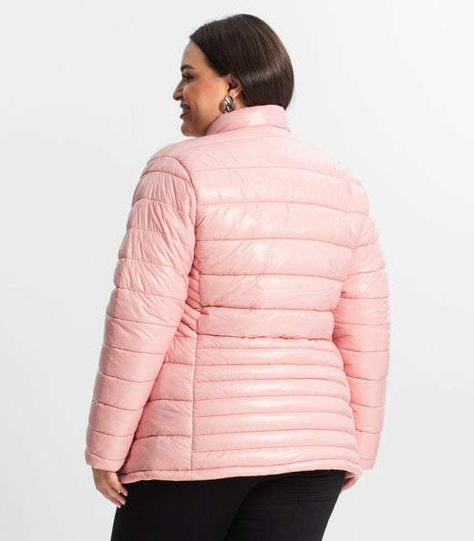 Jaqueta Plus Size Microfibra Secret Glam Rosa