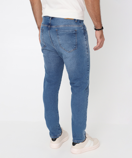 Calça Masculina Jeans Skinny Bolsos Azul