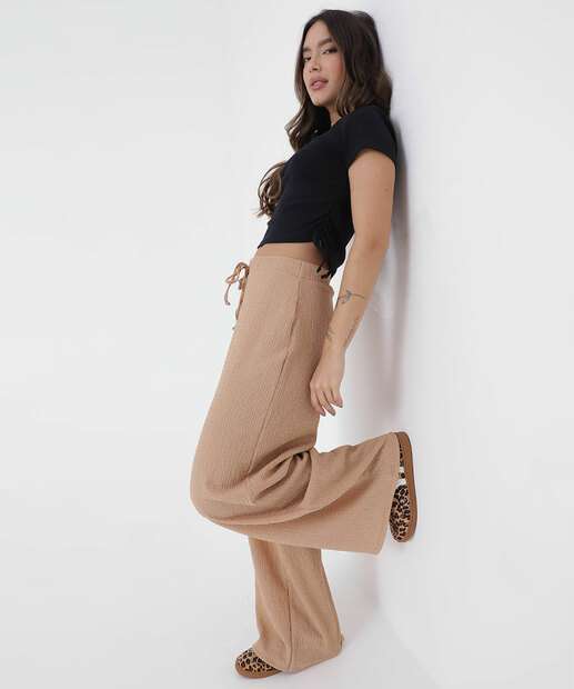 Calça Pantalona Feminina Textura Marisa