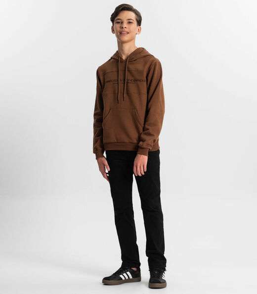 Blusão Juvenil Masculino Com Capuz Minty Marrom