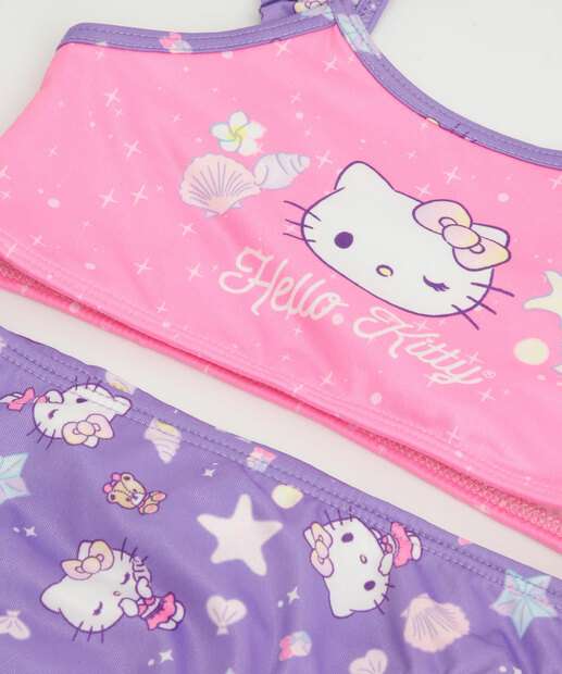 Biquíni Infantil Hello Kitty Babado Sanrio Tam 4 a 12
