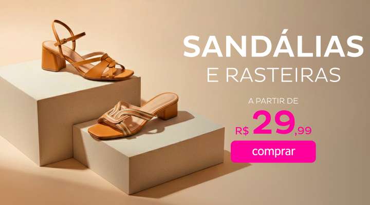 Sandalias e rasteiras a partir de 29,99