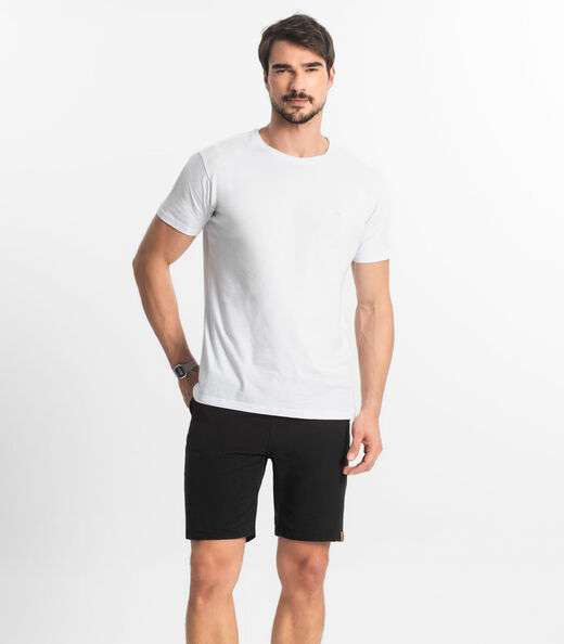 Image_Bermuda Masculina Sarja Elástico E Bolsos Shift Preto