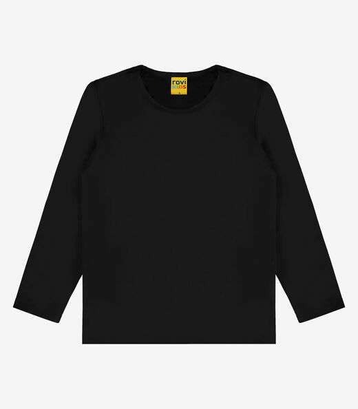 Camiseta manga longa malha térmica Rovi Kids Preto