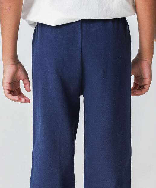 Calça Infantil Jogger Moletinho Marisa Tam 4 a 10 Azul