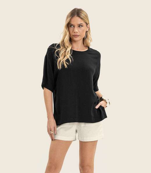 Image_Blusa Feminina Manga Curta Endless Preto