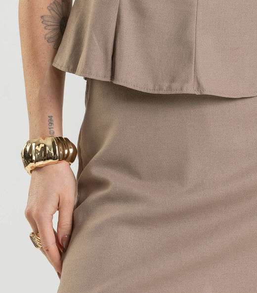 Regata Feminina em Tecido Linho Dianna Marrom