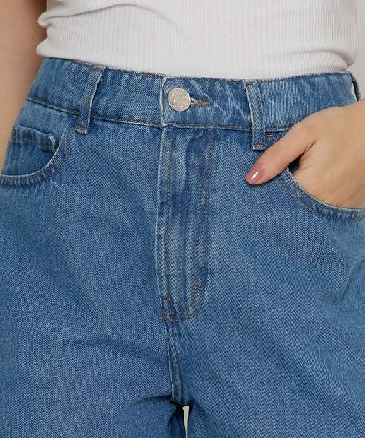 Short Jeans Feminino Strass Bolsos Marisa