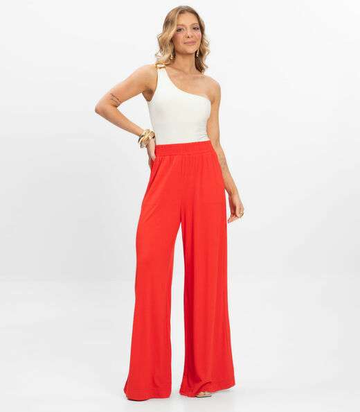 Image_Calça Pantalona Feminina Visco Maquinetada Rovitex Laranja