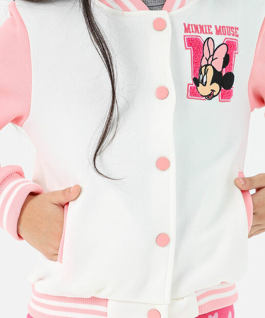 Jaqueta Bomber Infantil Minnie Marisa Tam 4 a 10 Rosa