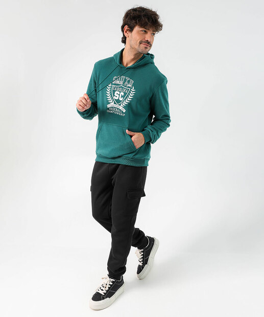 Blusão Masculino Moletom Estampado Marisa Verde