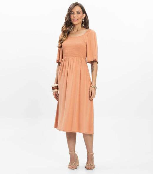 Image_Vestido Midi em Viscotorcion Feminino Endless Marrom