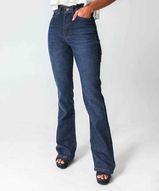 Calça Jeans Flare Feminina Cintura Alta