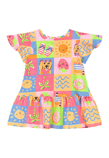 Vestido em Cotton de Manga Evasê Quimby