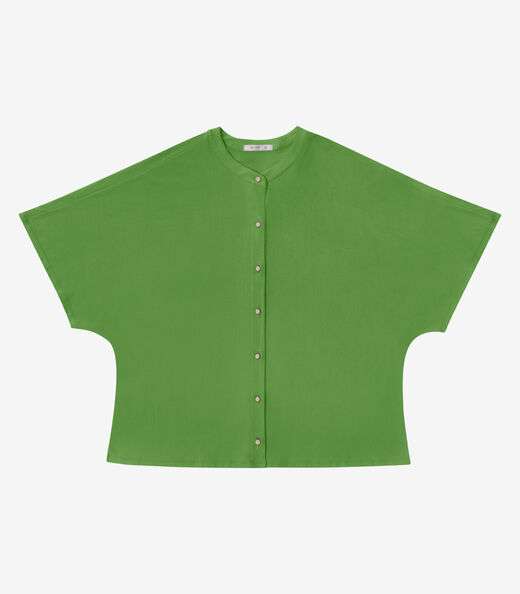 Camisa Manga Curta Feminina Plus Size Secret Glam Verde