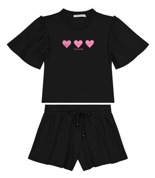 Conjunto Infantil Blusa Com Shorts Trick Nick Preto