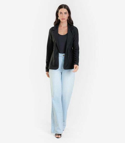 Image_Blazer Feminino Poliamida Brilhos Autenticada Preto