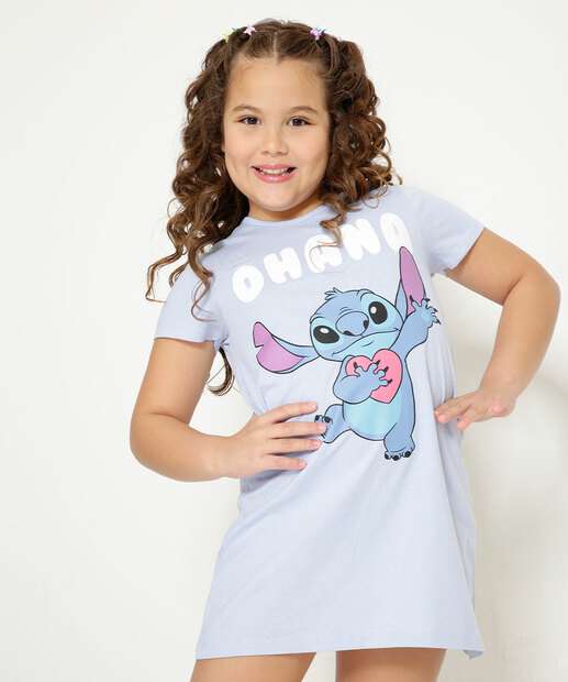 Camisola Infantil Estampa Stitch Disney Tam 4 a 10  