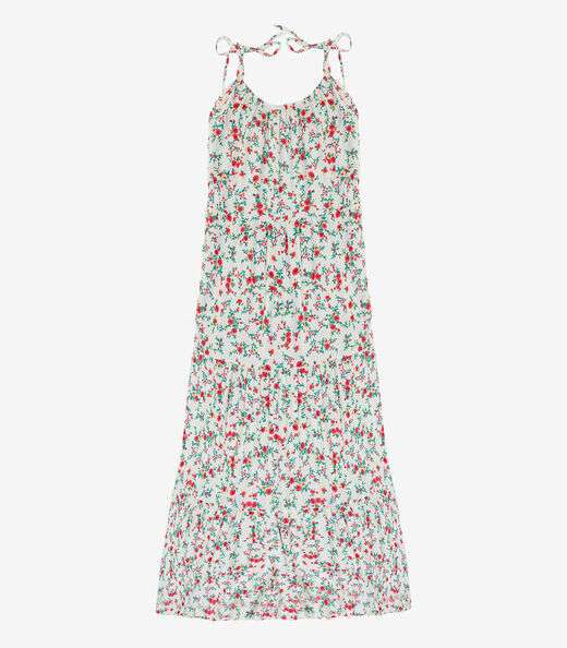 Vestido Longo Feminino Estampado Viscolinho Select Branco