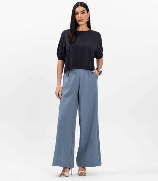 Blusa Manga Camponesa Feminina Rovitex Preto