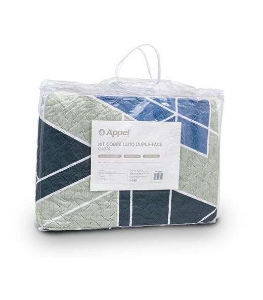 Kit Cobre Leito Matelassê Queen Appel Azul