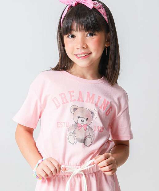 Vestido Infantil Urso Marisa Tam 4 a 10 Rosa