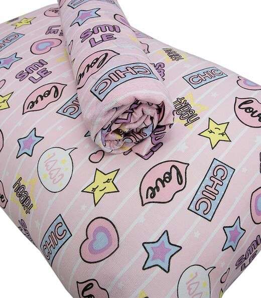 Jogo De Cama Solteiro Kids Doce Vida Rosa