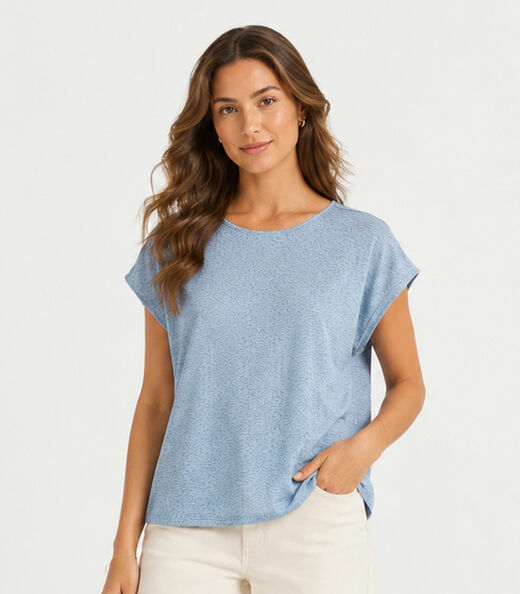 Image_Blusa Feminina Malha Jacquard Vulca Infinita Cor Azul