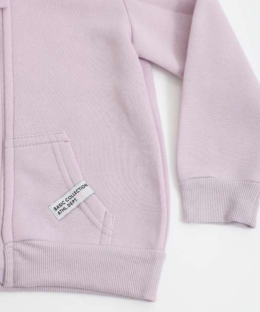 Casaco Infantil Moletom Flanelado Marisa Tam 1 a 3 Roxo