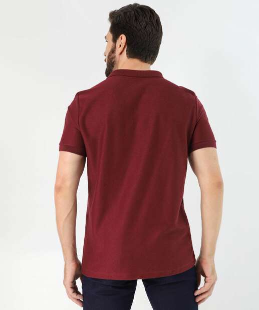 Polo Masculina Manga Curta Marisa Vinho