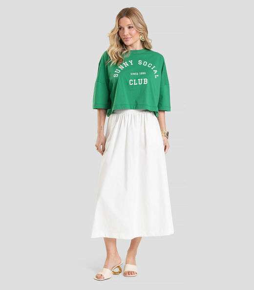 T- Shirt Feminina Cropped Dianna Verde
