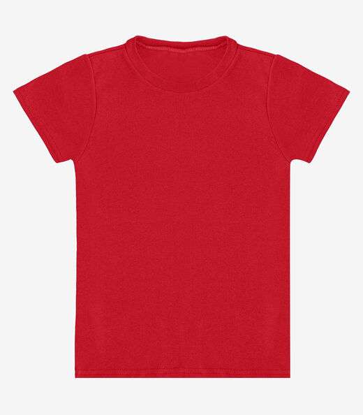 Blusa Infantil Manga Curta Básica Soletex Vermelho