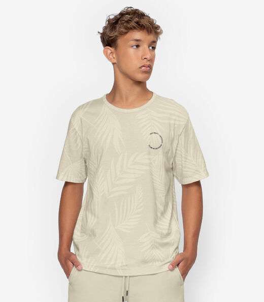 Camiseta Meia Malha Masculina Minty Bege