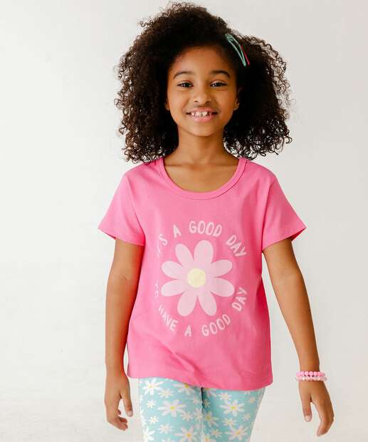 Image_Camiseta Infantil Estampa Flor Marisa Tam 4 a 10