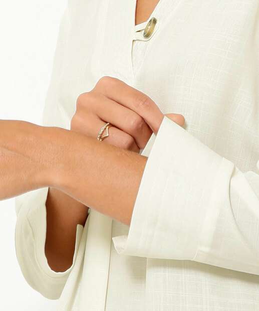 Camisa Feminina Transpassada Manga Longa Marisa 