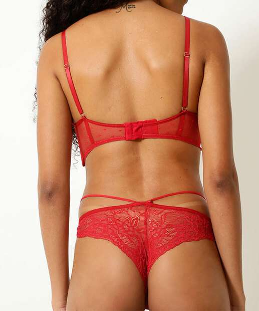 Sutiã De Renda Bra Top Tiras Strappy Marisa 