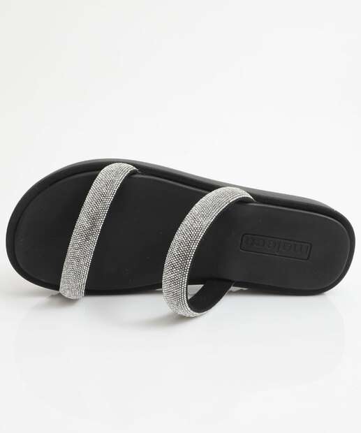 Tamanco Feminino Flatform Tiras Moleca Preto