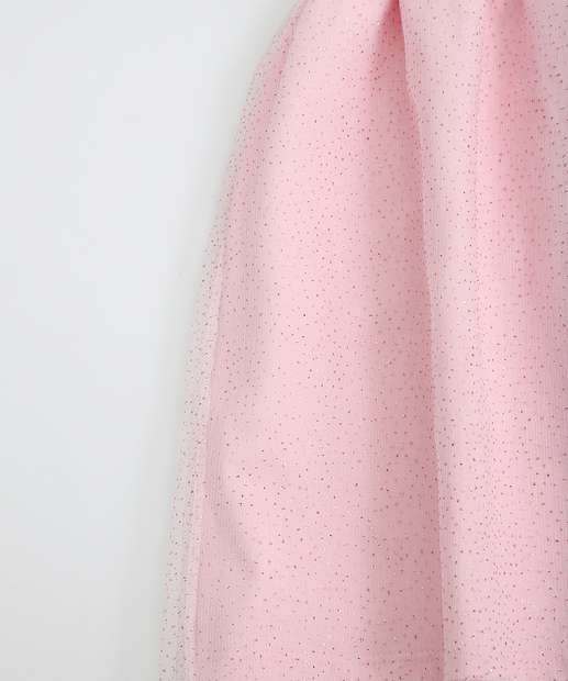 Vestido Infantil Flor Tule Babado Marisa Tam 1 a 3 Rosa