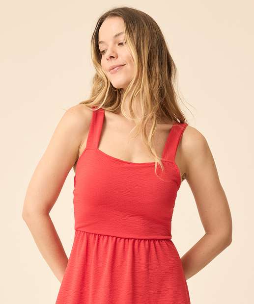 Vestido Midi Feminino Alças Largas Marisa